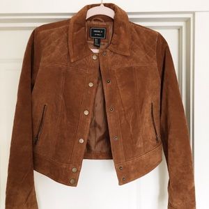 Brown faux suede jacket